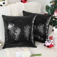 thumbnail image 2 of Unique Bargains 2Pcs Sequins Decorative Throw Pillow Cover 18" x 18" Black, 2 of 8