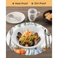 thumbnail image 3 of 13 Inch Round Placemats Set of 4, Thanksgiving Pumpkins Non Slip Heat Insulation PP Table Mats, Fall Eucalyptus Leaves Autumn Country Washable Place Mats for Kitchen Dining Party Table Decor, 3 of 7