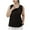 Black, variant on yillto Womens Pjs Tank Top Sleeveless Crew Neck Pleated Pajamas Shirts Loungewear Comfy Undershirts