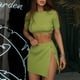 thumbnail image 1 of Señoras Bodycon Top Minifalda Color sólido Manga corta Top Falda Traje de vacaciones Hugtrwg Para estrenar, 1 of 7