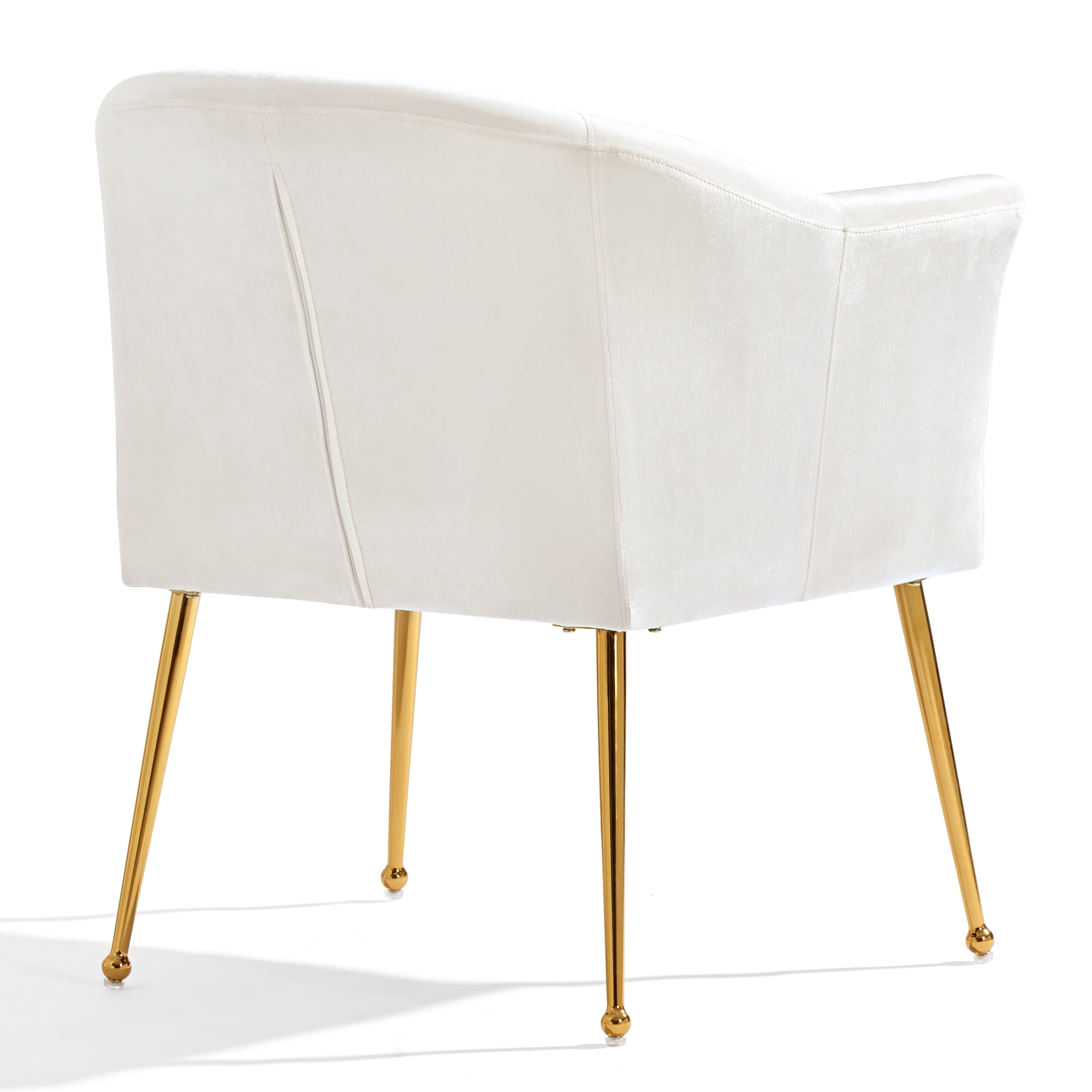 YYAo Velvet Accent Chair, Upholstered Comfy Armchair with Metal Legs for Bedroom, Living Room, White YYAo Velvet Accent Chair, Upholstered Comfy Armchair with Metal Legs for Bedroom, Living Room, White