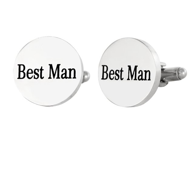 Gemelos Best Man de acero inoxidable elegantes para hombre