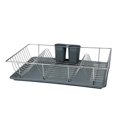 thumbnail image 1 of Kitchen Details 4685-GREY Chrome Dish Rack with Tray, Grey - 3 Piece, 1 of 1