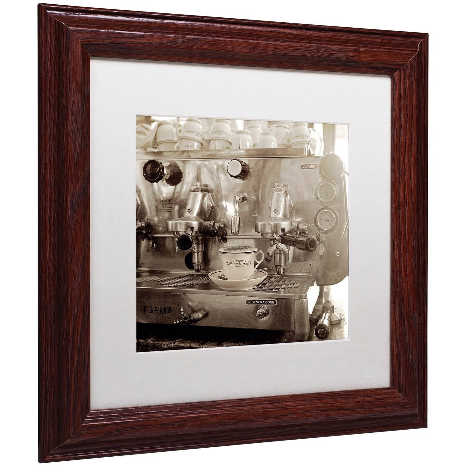 Trademark Fine Art "Tuscany Caffe I" Canvas Art by Alan Blaustein, White Matte, Wood Frame