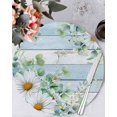thumbnail image 2 of Round Placemats Set of 4 White Daisy Place Mats Washable Woven Placemat Blue Wood Green Eucalyptus Leaves Circle Braided Table Mat for Kitchen Dining Table Party Home Decor 15 Inch, 2 of 9