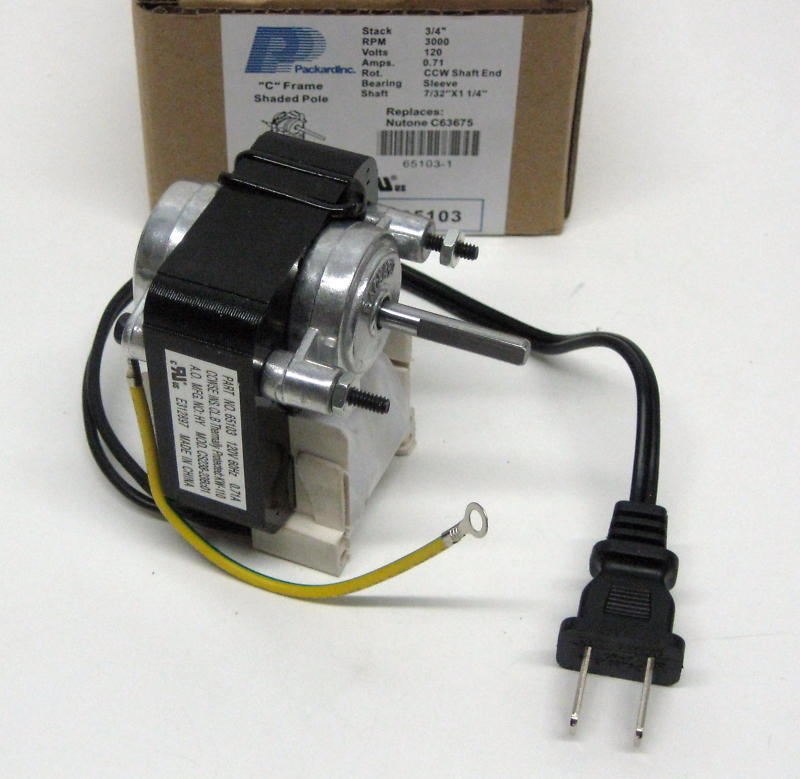 65103 Exhaust Heater Vent Fan Motor for Nutone 57768 63675000