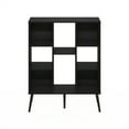 thumbnail image 4 of Furinno Claude Mid Century Style 8-Cube Bookcase, Bookshelf, Storage Organizer with Wood Legs, Espresso, 4 of 6