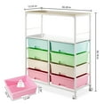 thumbnail image 4 of KK KINGRACK 8 Drawers Storage Cart with Wooden Top, Multipurpose Utility Rolling Cart with Opening Shelf&Wheels, Rainbow, 4 of 6