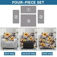 thumbnail image 6 of Xixirimido Brown Cowhide and Sunflower Recliner Slipcovers 4 Pieces Lazyboy Recliner Chair Cover Non Slip Recliner Couch Covers for Recliner Chair with Storage Pockets Furniture Protector, 6 of 8