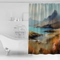 thumbnail image 2 of Natural Landscape Shower Curtain, 66" x 72", Mountain Cloud and River Waterproof Bathroom Curtain Washable Shower Curtain Set with 12 Hooks, 2 of 6