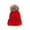 Red, variant on Atogsazn Boys And Girls Winter Knitted Hat Warm Pompom Hat for Kids Toddler Soft Solid Color Beige Free Size