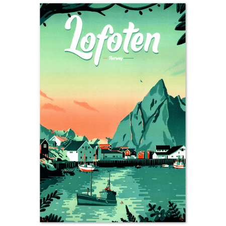 Travel Posters Lofoten - Norway Vintage Travel Poster (8x12Inches(US/CANonly))