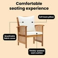 thumbnail image 5 of vidaXL Patio Chairs with Cushions 2 pcs Solid Acacia Wood, 5 of 11