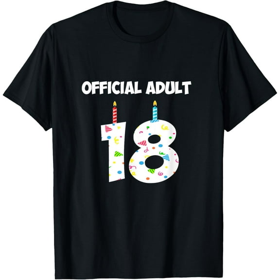 t-shirt 18th Birthday Official Adult 18 Years Old T-Shirt mens，black，women，funny，journey，Crew Neck, Short Sleeve,custom clothing patterns.gift