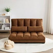 Resenkos Floor Chair, Sofa Chair, Floor Seat,6-Position Foldable Floor Sofa Bed with Detachable Cloth Cover-Brown