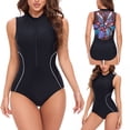 thumbnail image 2 of Ayfxijin Women's Front Zipper Sleeveless Rash Guard, Slim Fit Modest Diving & Swimming Suit, S-XXL, 2 of 9