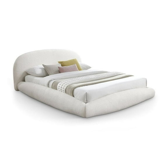 Meridian Furniture Genesis Cream Teddy Fabric King Bed
