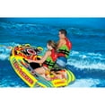 thumbnail image 3 of World of Watersports Towable Tube 16-1010 Macho Combo Series; 1 To 2 Riders/340 Pound Load Capacity; 74 Inch Length x 62 Inch Width; Multi-Color; Nylon Cover With Zipper/Heavy Duty PVC Bladder, 3 of 4