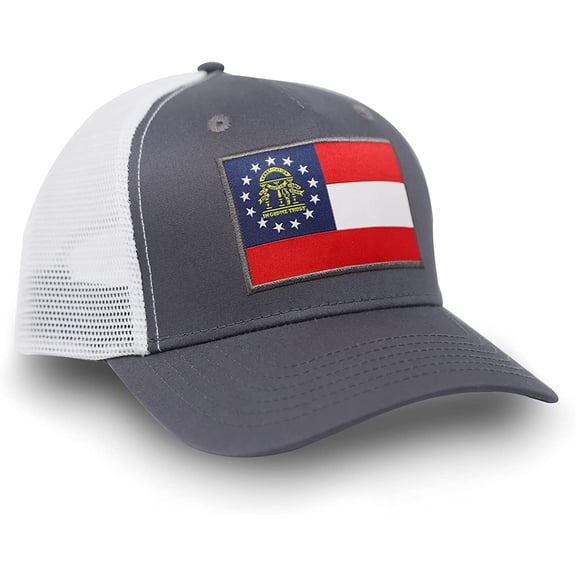 Georgia Flag Hat for Men and Women – Peach State Snapback Trucker Baseball Cap by International Tie