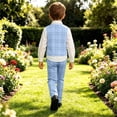 thumbnail image 4 of Iyufng 3 Piece Boys' Formal Vest Suit Sets, Summer Checkered Outfits for Boys, Collared Shirt with Trousers, Hat Set, Size 1-8 Years, 4 of 9
