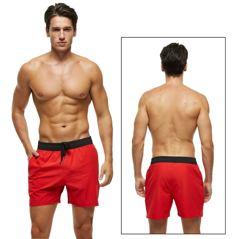 Tyhengta Men's Swim Trunks Quick Dry Beach Shorts with Zipper Pockets and  Mesh L