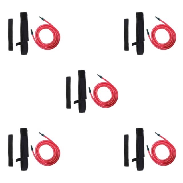 Transemion Compétences de Natation avec Ceinture Réglable Accessoires de Natation Ceinture d'Entraînement Accessoires de Piscine TPE Rouge-4 Mètres 5ensemble