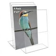 thumbnail image 4 of Acrylic Sign Holder 5x7In, 4 Pack Clear Plastic Sign Holder with Hidden Slanted Back, Flyer Document Paper Display Stand, 4 of 7