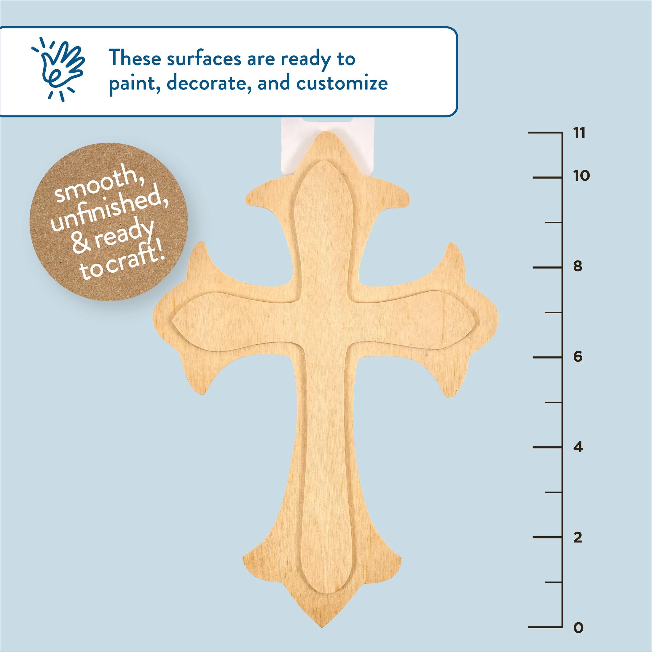 Hello Hobby 11" Wood Cross Plaque