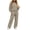 Khaki, variant on Women's 2 Piece Tracksuit Outfits Fleece Lined Long Sleeve Pullover Hoodie Wide‑Leg Sweatpants Loungewear Daily Casual Jogger Suit White