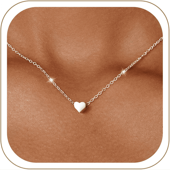 ChicSilver 925 Sterling Silver Heart Necklace for Women Tiny Small Heart Necklace for Women Endlessness Love Dainty Necklaces - 16"