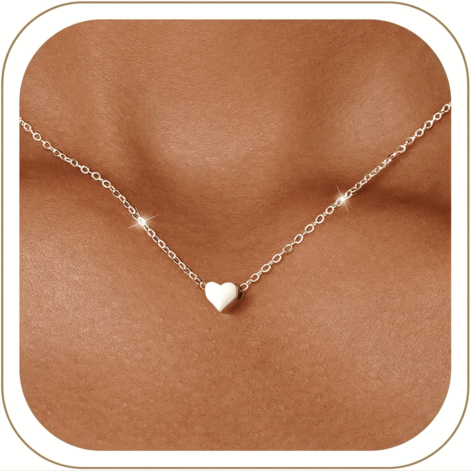 ChicSilver 925 Sterling Silver Heart Necklace for Women Tiny Small Heart Necklace for Women Endlessness Love Dainty Necklaces - 16"