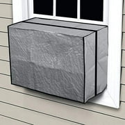Dependable Industries Winter Vinyl Air Conditioner Cover with Elastic Straps, Black - 21.5" x 15" x 16"