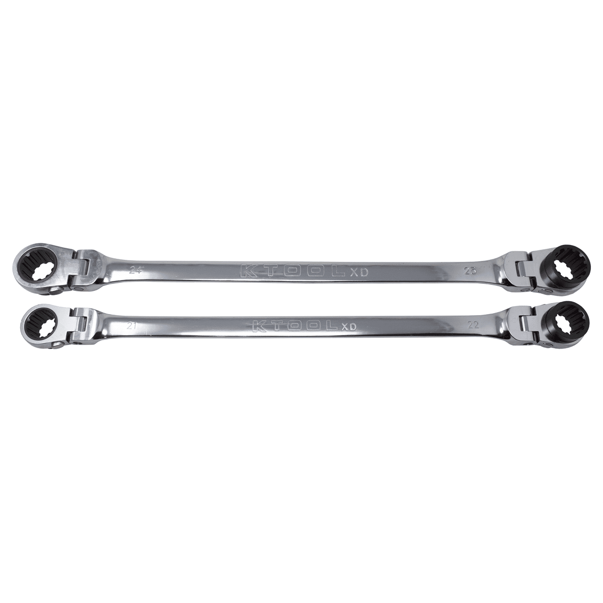 K Tool International Wrench Set 2 Piece Ratcheting Double Flex 120 Tooth