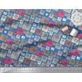 thumbnail image 2 of Soimoi Rayon Fabric Artistic Flower & Square Geometric Fabric Prints By Yard 56 Inch Wide, 2 of 3