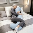 thumbnail image 5 of Body Pillows for Adults, Full Body Pillow for Side Sleepers, Long Body Pillow for Bed, Pea Pod Shape Long Pillow for Girls and Pregnant Woman Sleeping Full Body Support35.4*13.8*5.91in blue, 5 of 9
