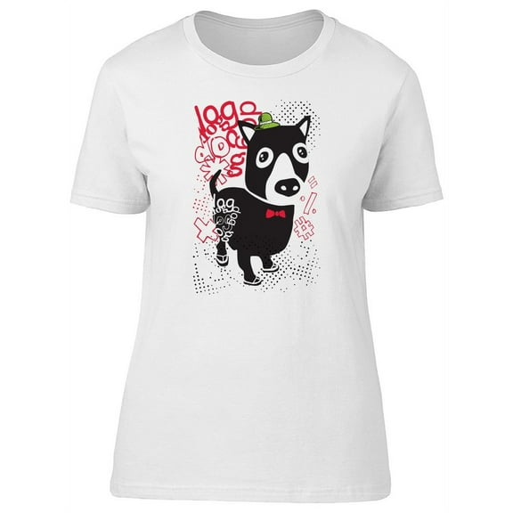 Cool Street Dog Cartoon T-Shirt Women -Image by Shutterstock, Female Large