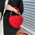 thumbnail image 7 of MUSOIE Heart Shape Satchel Crossbody Purse for women Zip Around Shoulder Bag Vegan Leather Handbags, 7 of 7