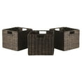 thumbnail image 4 of Winsome Wood Timothy 7-Pc Set, 3x3 Grid Shelf & 6 Foldable Chocolate Corn Husk Baskets, Black Finish, 4 of 8