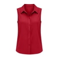 thumbnail image 2 of Purcolt Womens Button Down Shirt Dressy Casual Collared Sleeveless Tank Tops Comfort Loose Fit Blouses for Business Work Office, 2 of 8