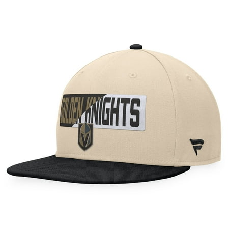 Men s Fanatics Cream/Black Vegas Golden Knights Goalaso Snapback Hat