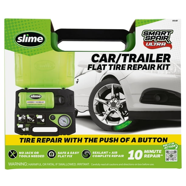 Kit de reparación de neumáticos pinchados Slime Smart Spair Ultra para coche/remolque