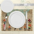 thumbnail image 3 of Ambesonne Vintage Place Mats Set of 4, Folkloric Boho African, Standard Size, Seafoam Cocoa, 3 of 6
