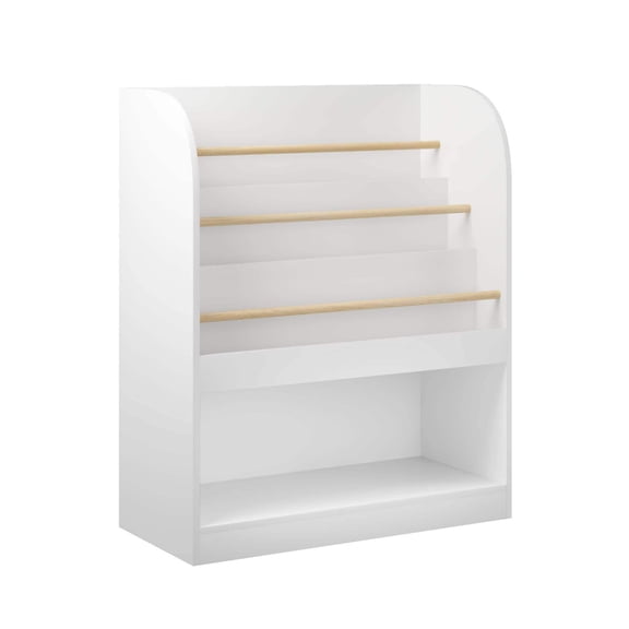 MOONRIVER Kids Front-Facing Bookshelf with Open Storage, White