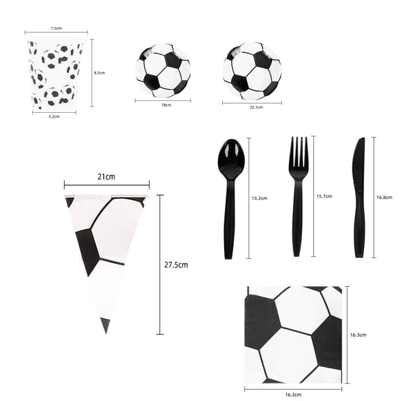 Football Birthday Theme Party Supplies - Disposable Tableware Set Food - Grade Thickened Oil - Proof Paper - Complete Accessories for Sports Themed Celebrations Football Fans,Multicolor