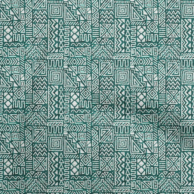 oneOone Polyester Spandex Sea Green Fabric African Craft Projects Decor Fabric Printed By The Yard 56 Inch Wide