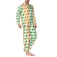 thumbnail image 2 of Fotbe St. Patrick's day argyle Pattern Long Sleeve Pajama Set for Men,Sleepwear Set,2-piece Loungewear Set,Soft PJs Comfy Nightwear with Pockets-XX-Large, 2 of 7