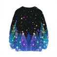 thumbnail image 5 of Women's Casual Long Sleeve Woolen Christmas Sweatshirt Fall Vacation Long Sleeve Pullover for Fall and Winter, Festive and Comfortable, Ideal as Christmas Sweaters for Women ,Blue,2XL, 5 of 5
