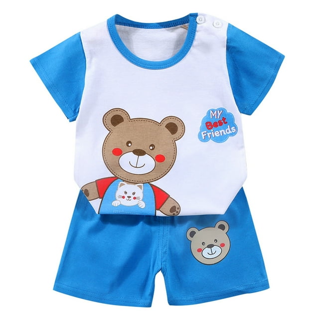 EDFBUYKRS Ensemble T-Shirt à Manches Courtes pour Garçons et Filles Ensemble Deux Pièces