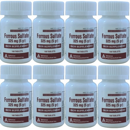 Ferrous Sulfate Iron 325 mg Generic for Feosol 100 Tablets  PACK of