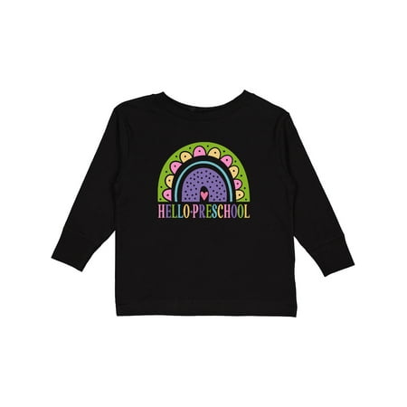 

Inktastic Hello Preschool First Day of School Gift Toddler Toddler Girl Long Sleeve T-Shirt